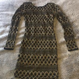 Black and Gold Mini Dress